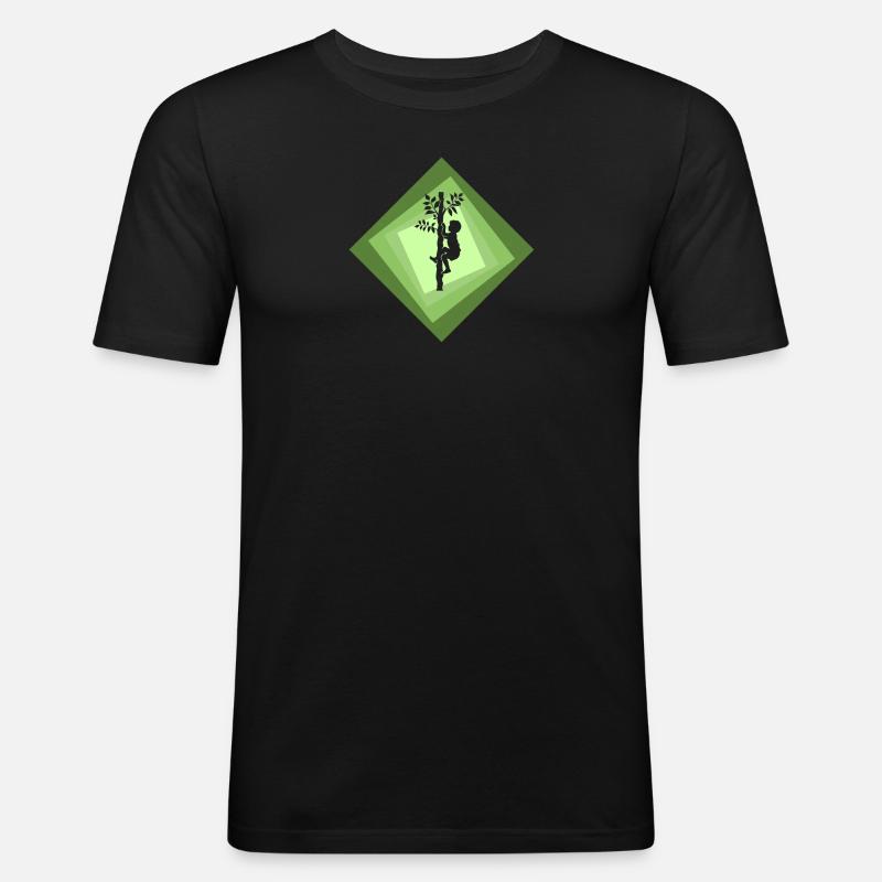 Klettern Kletterer Steigeisen - Männer Slim Fit T-Shirt - Schwarz