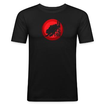 Grande roue du carnaval - T-shirt près du corps Homme - noir - Devant - Nik (191cm)
