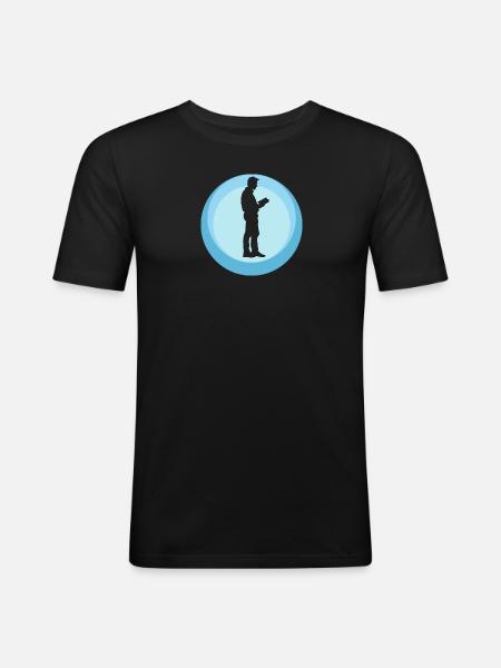 Bookworm Reading Book - Men's Slim Fit T-Shirt - black