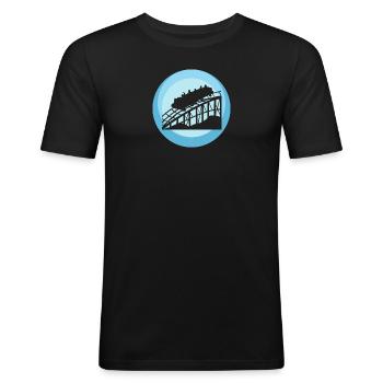 Roller Coaster Fairground Marquee - Men's Slim Fit T-Shirt - black - Front - Nik (191cm)