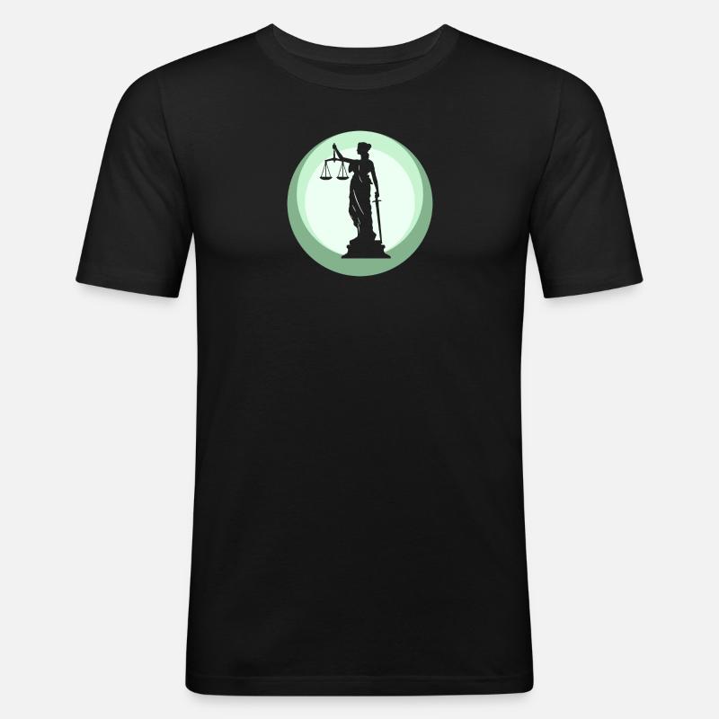 Gericht Behandlung - Männer Slim Fit T-Shirt - Schwarz