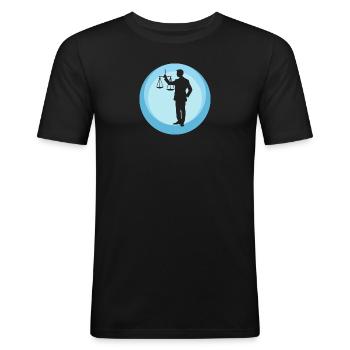 Droit des tribunaux Assurance - T-shirt près du corps Homme - noir - Devant - Nik (191cm)