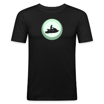 Wassersport Boot Motorschlitten - Männer Slim Fit T-Shirt - Schwarz - Vorne - Nik (191cm)