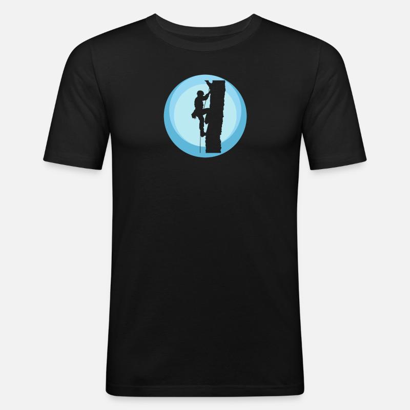 Klettern Baumklettern - Männer Slim Fit T-Shirt - Schwarz
