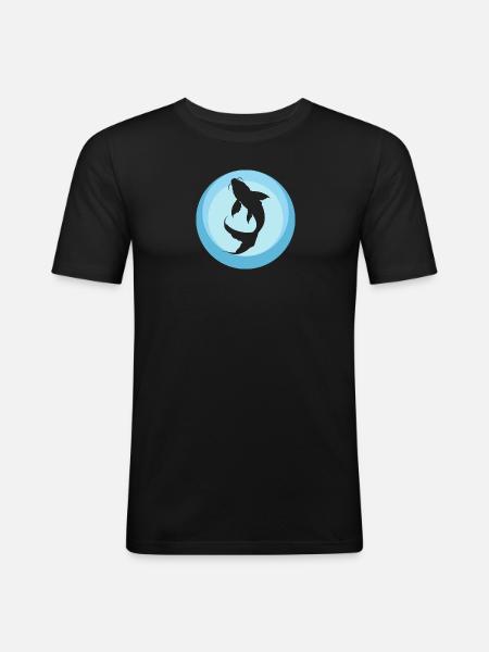 Koi Fisch Fischer - Männer Slim Fit T-Shirt - Schwarz
