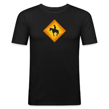 Cowboy Ranch Cowboy Boots - Men's Slim Fit T-Shirt - black - Front - Nik (191cm)