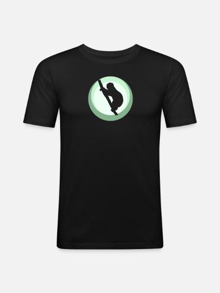 Sloth Sleeping - Men's Slim Fit T-Shirt - black