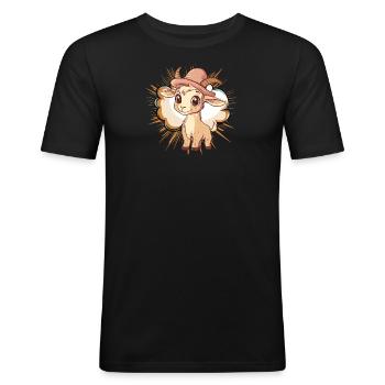 Bovins caprins - T-shirt près du corps Homme - noir - Devant - Nik (191cm)