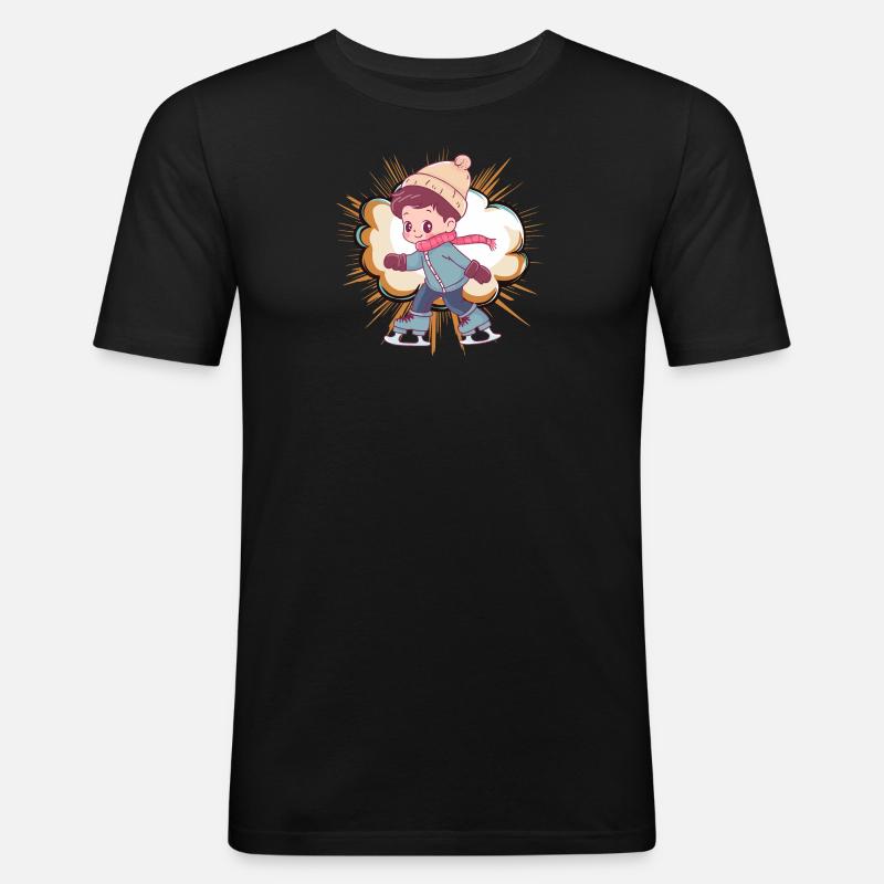 Eislauf Eislaufen - Männer Slim Fit T-Shirt - Schwarz