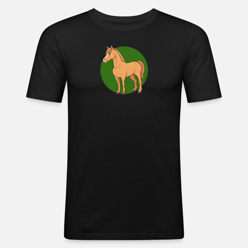 Pferde Mähne - Männer Slim Fit T-Shirt - Schwarz