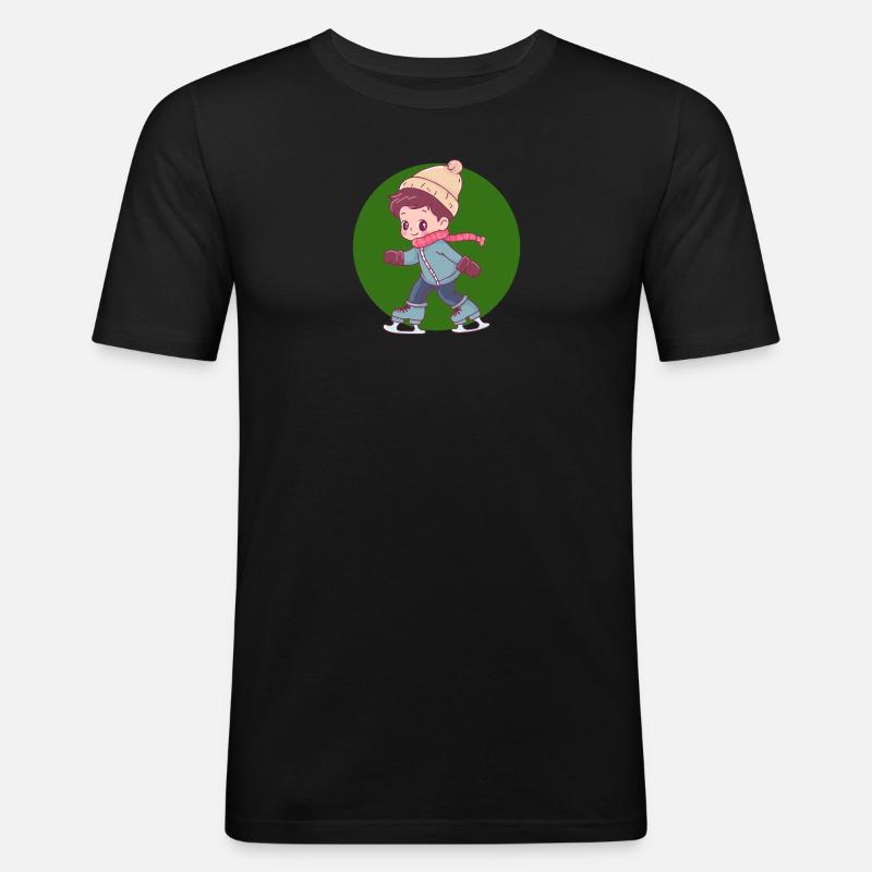 Eislauf Eislaufen Eisläufer - Männer Slim Fit T-Shirt - Schwarz