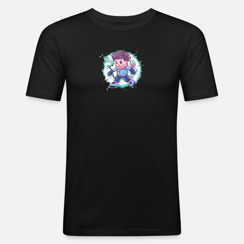 Eislauf Iceskating Eislaufen - Männer Slim Fit T-Shirt - Schwarz