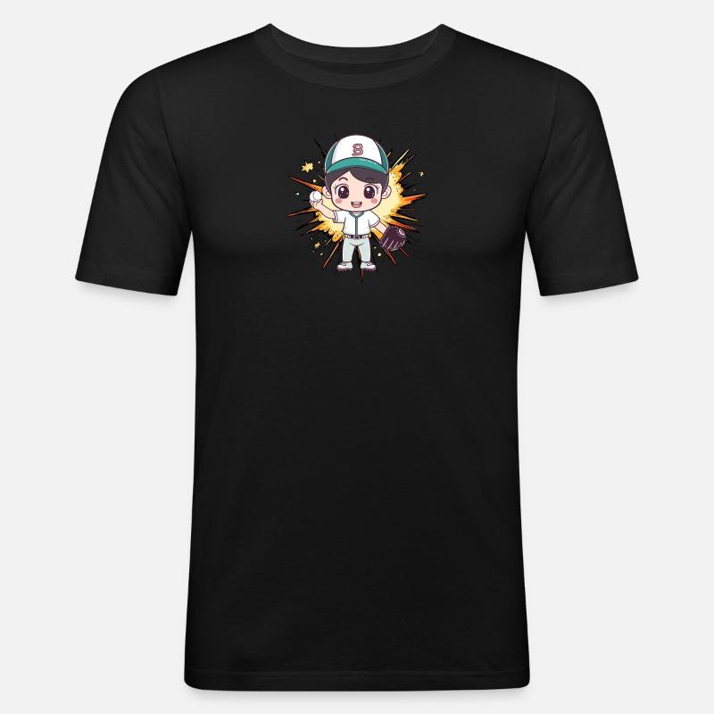 Baseball Battes de baseball - T-shirt près du corps Homme - noir