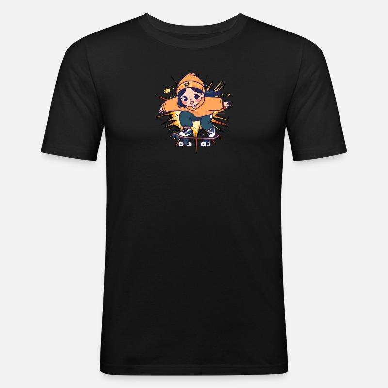 Skate Halfpipe - Männer Slim Fit T-Shirt - Schwarz