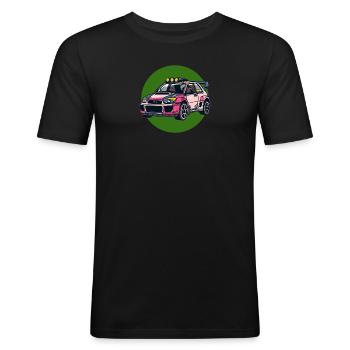 Rallye Sportwagen - Männer Slim Fit T-Shirt - Schwarz - Vorne - Nik (191cm)