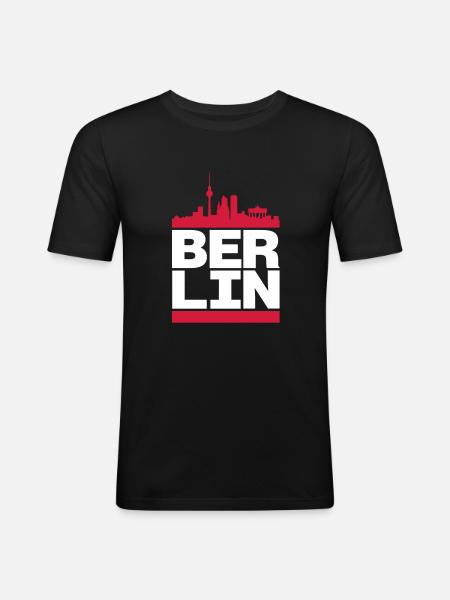 ber_lin - Men's Slim Fit T-Shirt - black