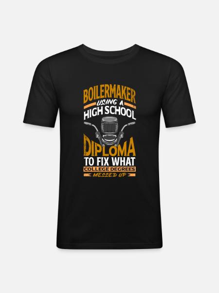 Boilermaker Tradeperson Quote - Men's Slim Fit T-Shirt - black