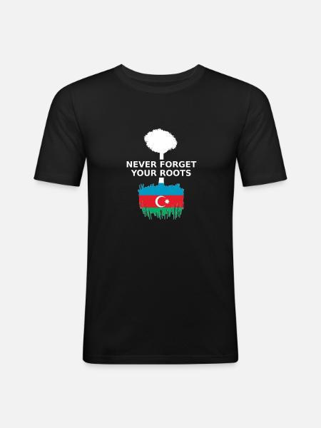 Aserbaidschan Azerbaijan Roots - Men's Slim Fit T-Shirt - black