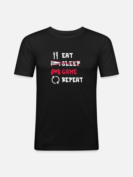 Gaming - T-shirt près du corps Homme - noir