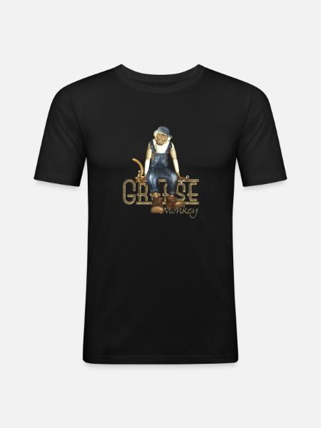 Funny Grease Monkey Mechanic - Men's Slim Fit T-Shirt - black