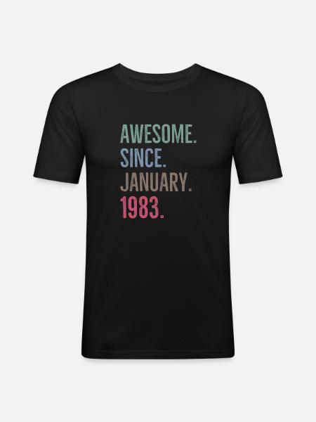Awesome Since January 1983 - Men's Slim Fit T-Shirt - black