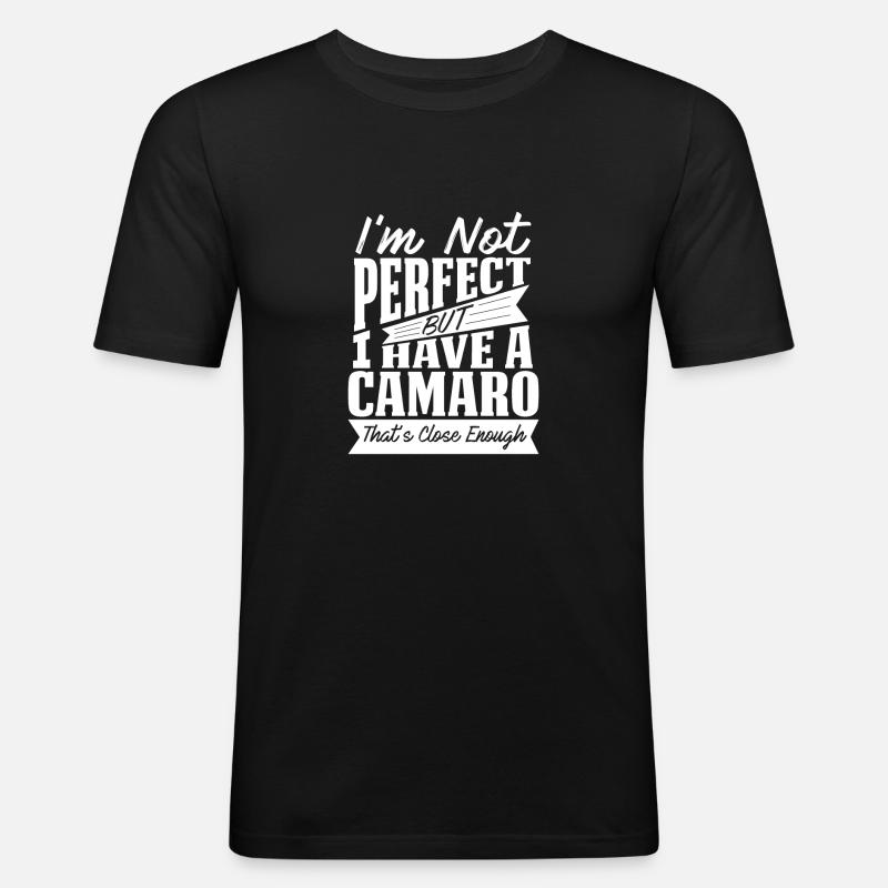 PERFEKT MIT CAMARO - Männer Slim Fit T-Shirt - Schwarz