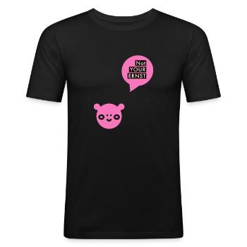 Not your Ernst, Ernsthaft jetzt? So so, Nicht, Yes - Männer Slim Fit T-Shirt - Schwarz - Vorne - Nik (191cm)