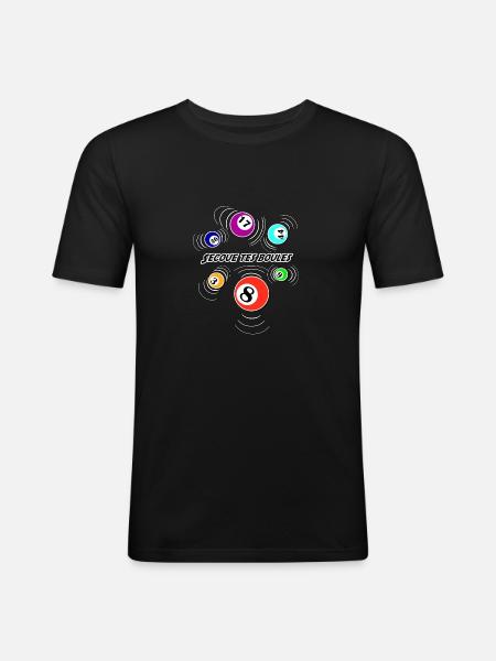 secoue tes boules bingo - T-shirt près du corps Homme - noir