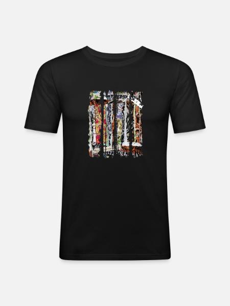 Zeitungsausschnitte Scrapbook Zeitschriften Alphabet Code - Männer Slim Fit T-Shirt - Schwarz