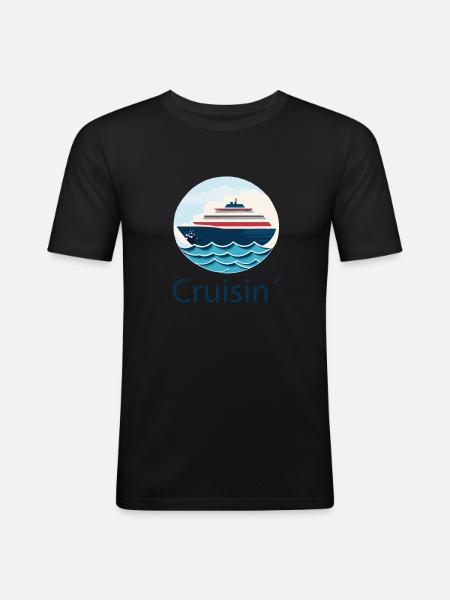 Kreuzfahrt - Männer Slim Fit T-Shirt - Schwarz