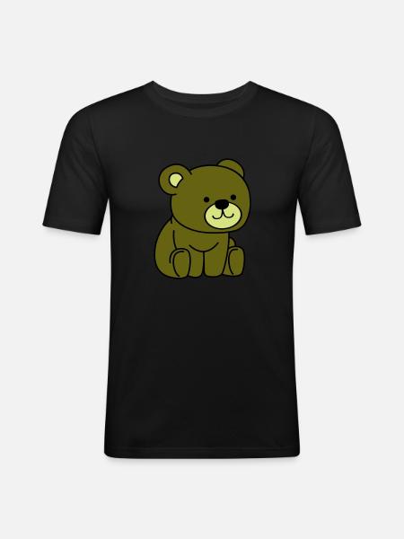 teddy bear - Men's Slim Fit T-Shirt - black