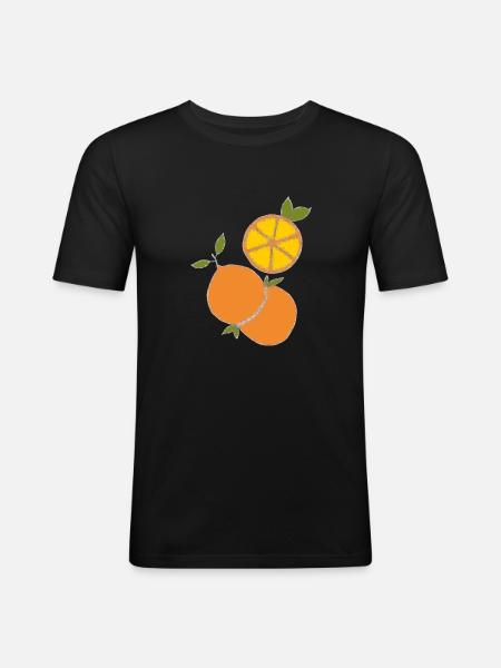 Orange Kristal - Men's Slim Fit T-Shirt - black