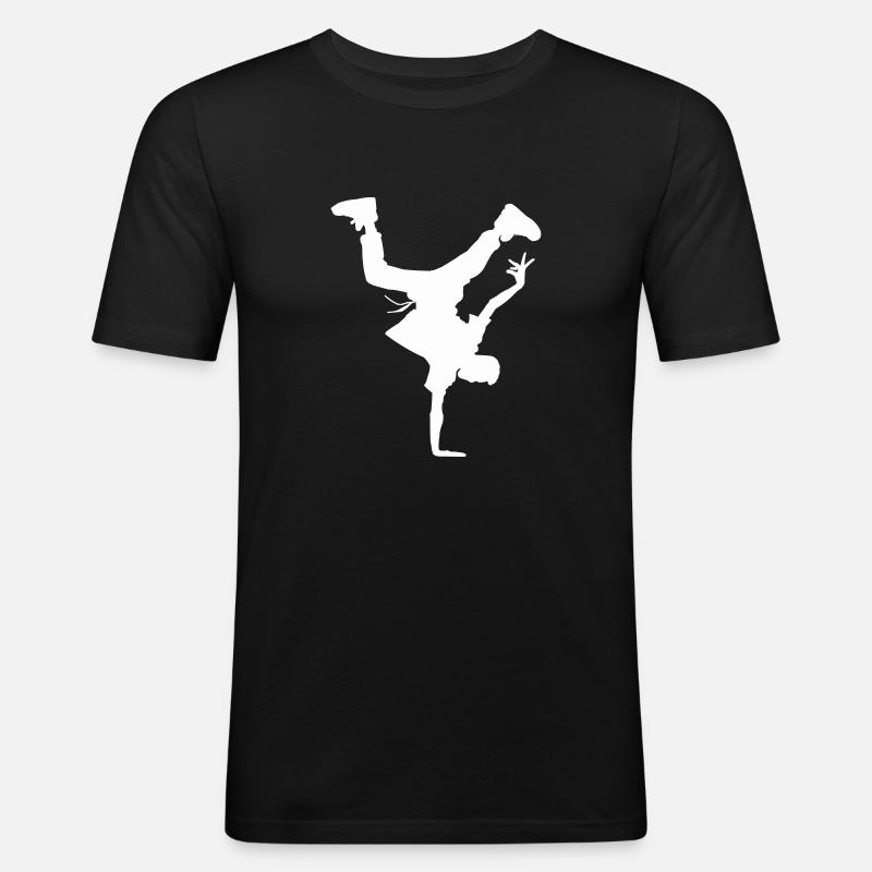 Breakdance - Maglietta aderente da uomo - nero