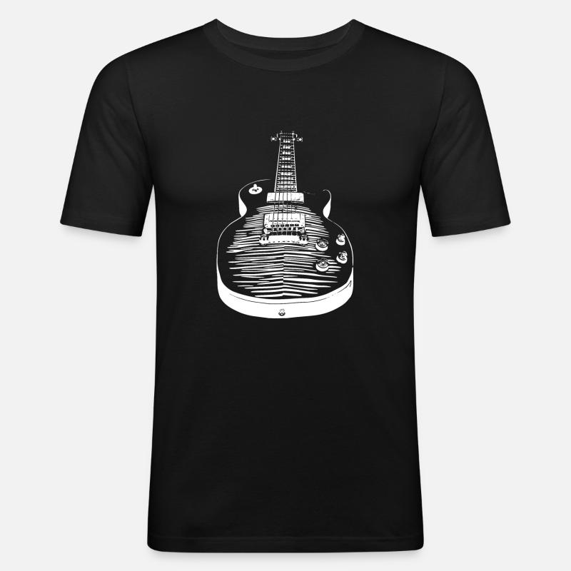 Gitarre - Les Paul - Männer Slim Fit T-Shirt - Schwarz