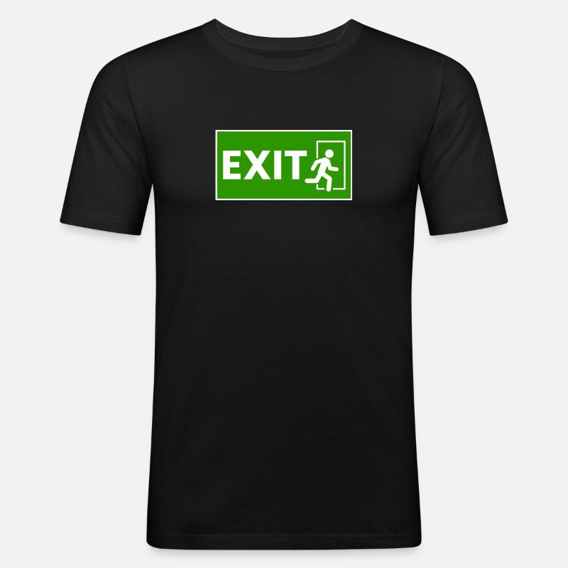 EXIT Here - Men's Slim Fit T-Shirt - black