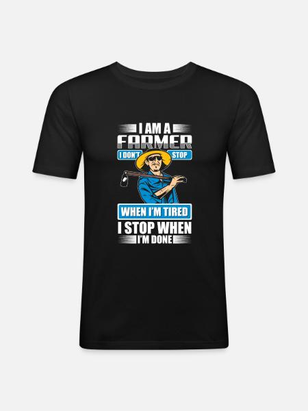 Farmer Farm Farmer - Men's Slim Fit T-Shirt - black