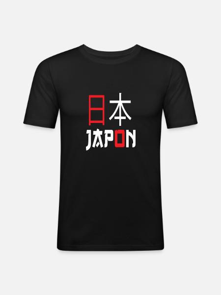 japan - kanji "japan" - Men's Slim Fit T-Shirt - black