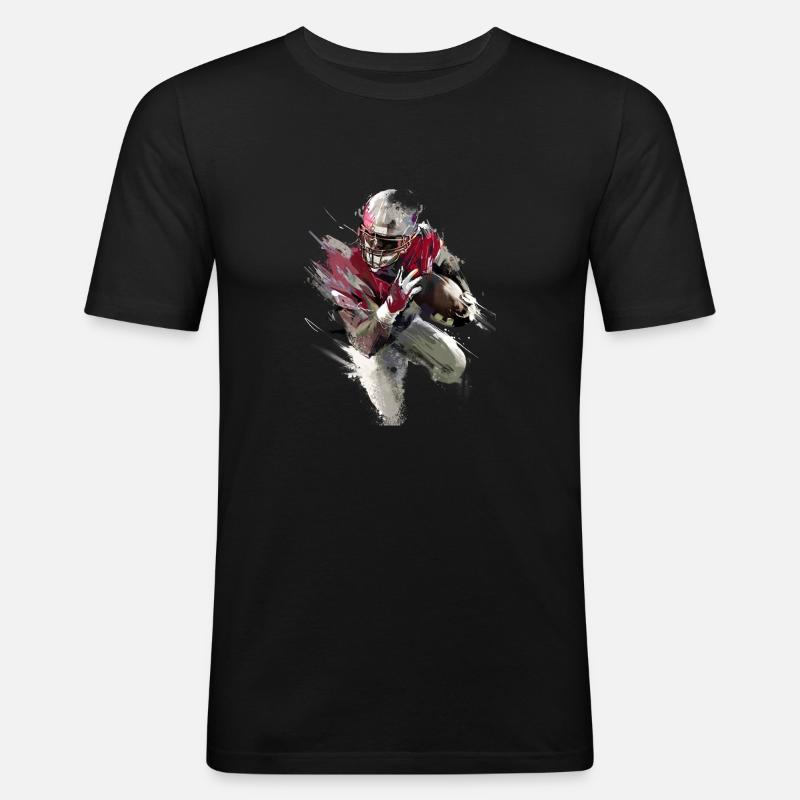 Running Back - Red Jersey - Men's Slim Fit T-Shirt - black