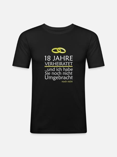 18 Jahre Verheiratet Türkishochzeit Geschenk - Männer Slim Fit T-Shirt - Schwarz