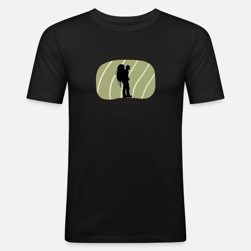 Backpacking Rucksack Backpacking - Men's Slim Fit T-Shirt - black