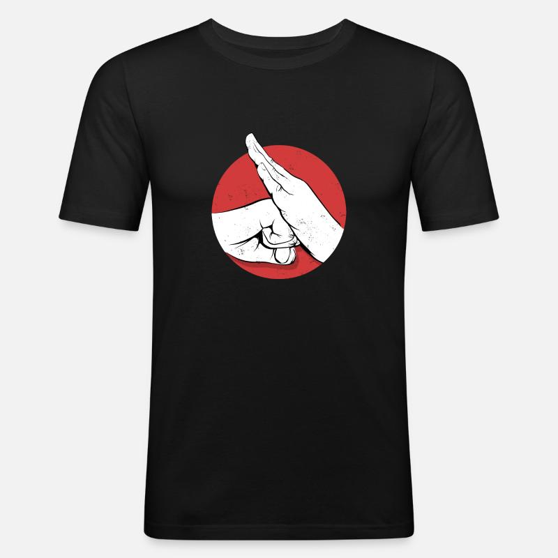 Kung Fu - Männer Slim Fit T-Shirt - Schwarz