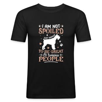 Schnauzer miniature Je ne suis pas gâté Amusant Amoureux des chiens - T-shirt près du corps Homme - noir - Devant - Nik (191cm)