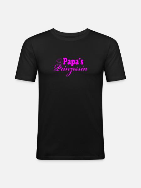 Papa´s Prinzessin - Männer Slim Fit T-Shirt - Schwarz