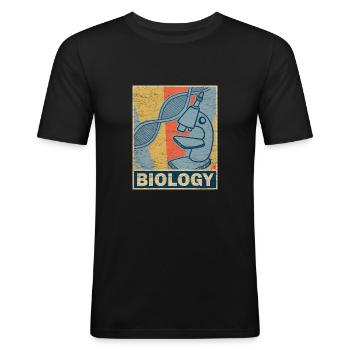 biology - Men's Slim Fit T-Shirt - black - Front - Nik (191cm)