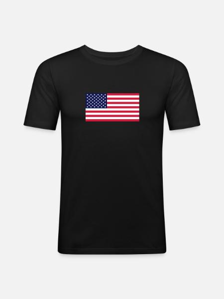 USA! - Männer Slim Fit T-Shirt - Schwarz