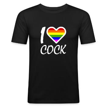 I love - Men's Slim Fit T-Shirt - black - Front - Nik (191cm)