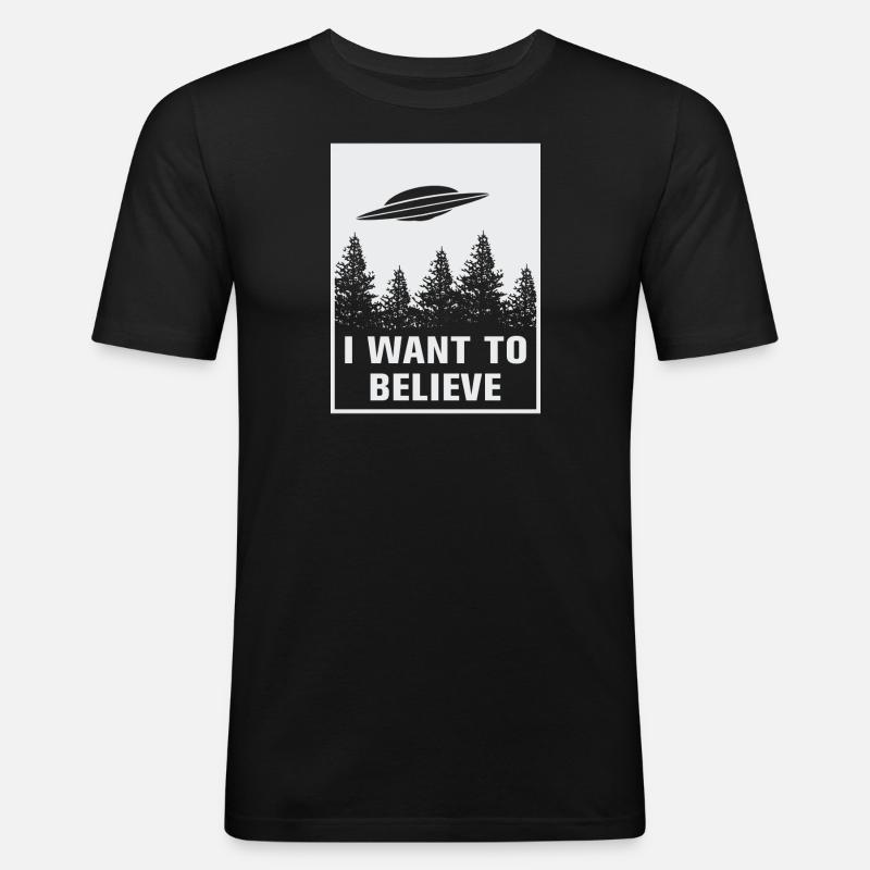 Ich will glauben - Männer Slim Fit T-Shirt - Schwarz