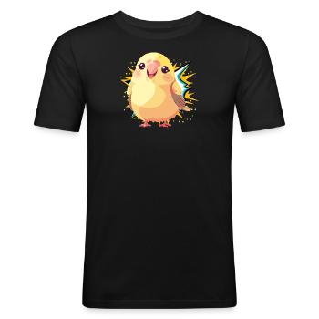 Wellensittich Spatz Vögel - Männer Slim Fit T-Shirt - Schwarz - Vorne - Nik (191cm)