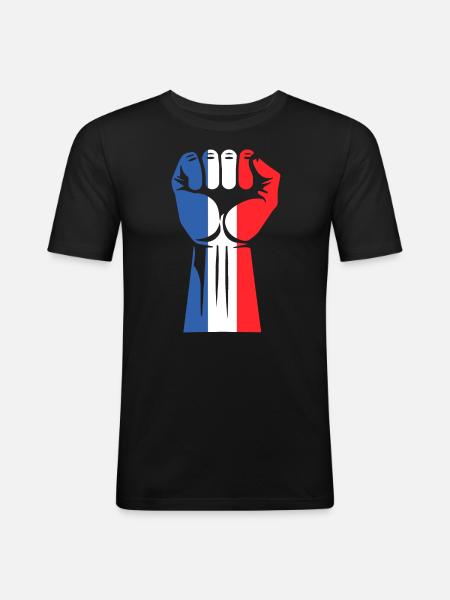Patriotic France - Men's Slim Fit T-Shirt - black