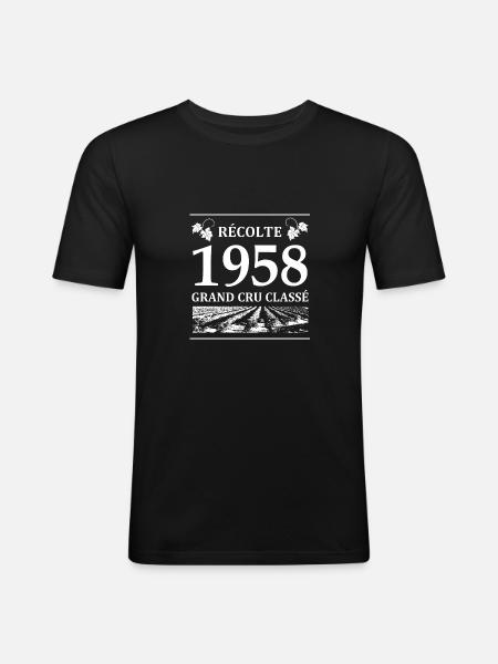 Récolte 1958 - T-shirt près du corps Homme - noir